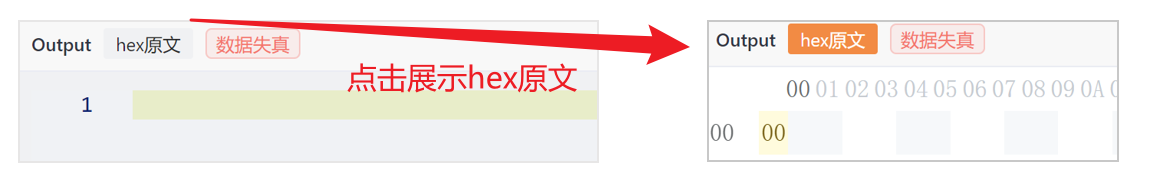 Yakit界面展示Hex原文查看功能
